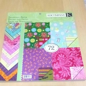 Seasonal Paper Stack 72 Double Sided Scrapbook Sheets K&Company Rare